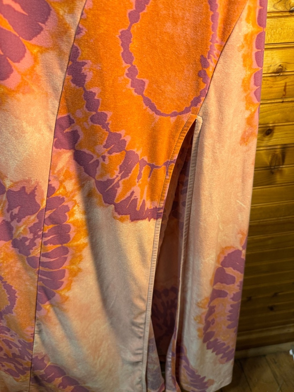 Free People Stevie canyon combo Orange and Purple Tie-Dye Midi Dress - Picture 7 of 7